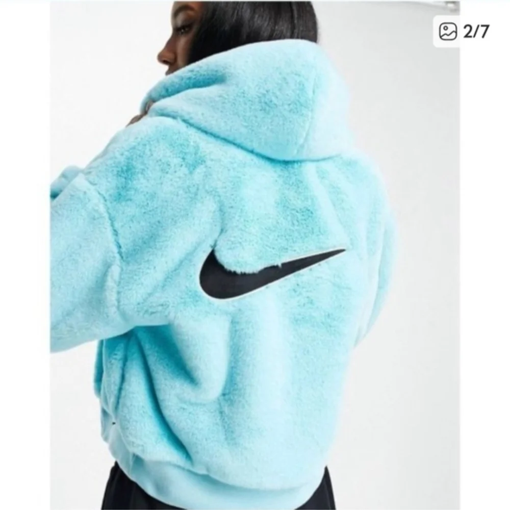 Nike Women's Light Blue Teddy Jacket - Picture 1 of 5